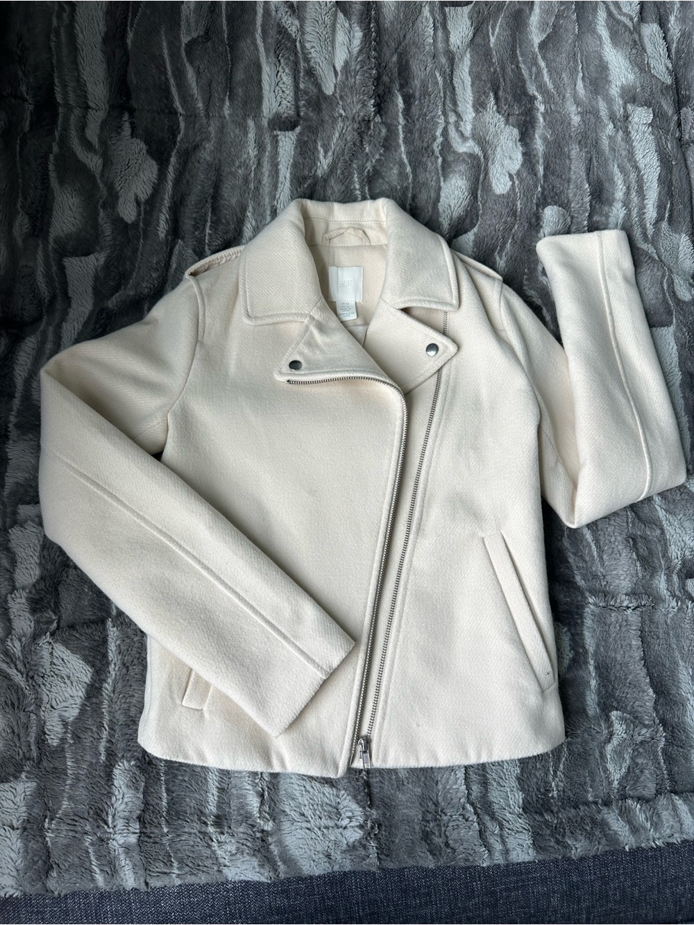 H&M Cream Moto-Style Jacket